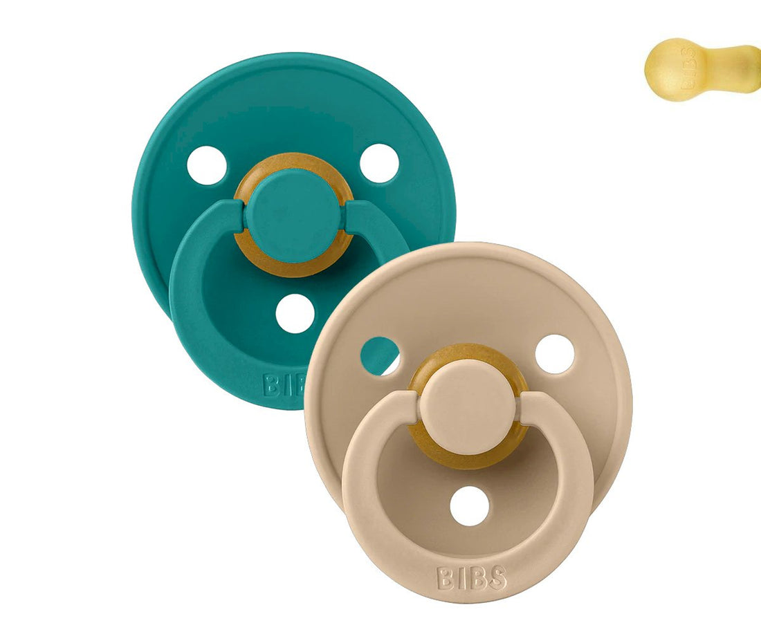 2 chupetas redondas BIBS Colour scuba | taupe