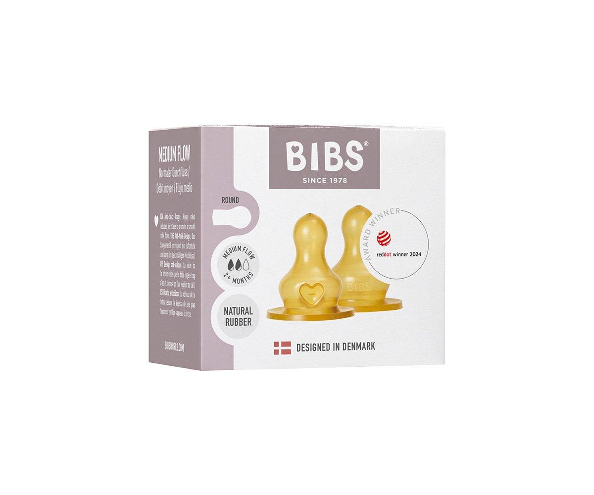 2 tetinas látex biberão BIBS fluxo médio