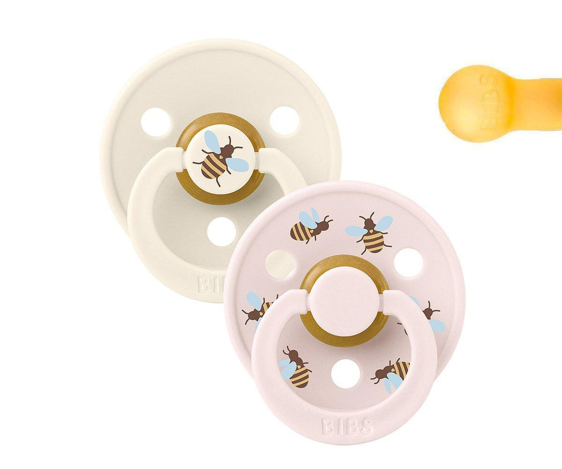 2 chupetas redondas BIBS Studio Colour bumblebee ivory mix