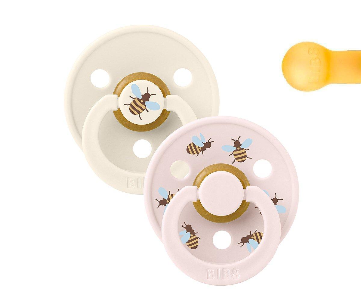 2 chupetas redondas BIBS Studio Colour bumblebee ivory mix