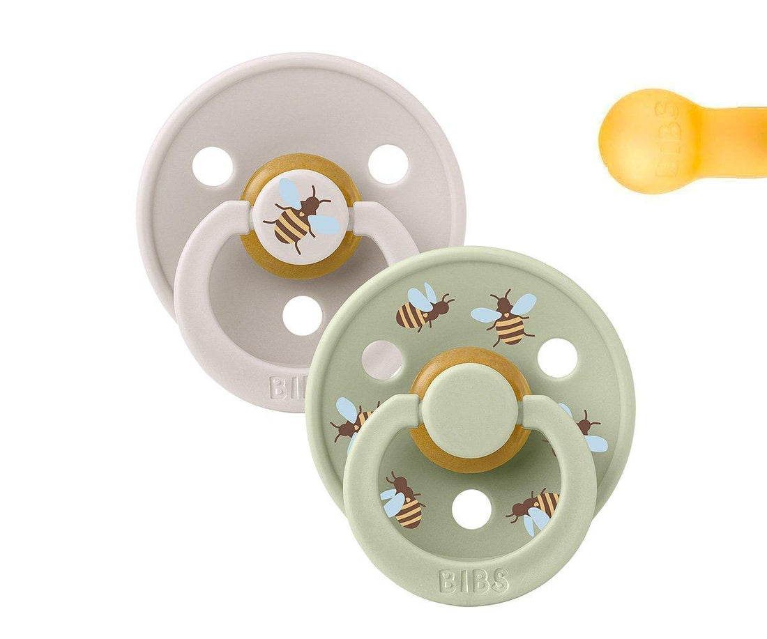 2 chupetas redondas BIBS Studio Colour bumblebee mushroom mix