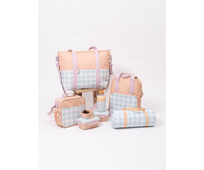 Bolsa lanches rígida stripes apricot