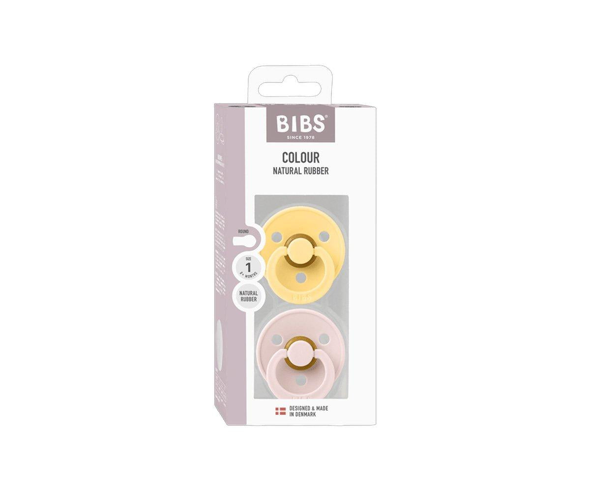 2 chupetas redondas BIBS Colour pale butter | petal