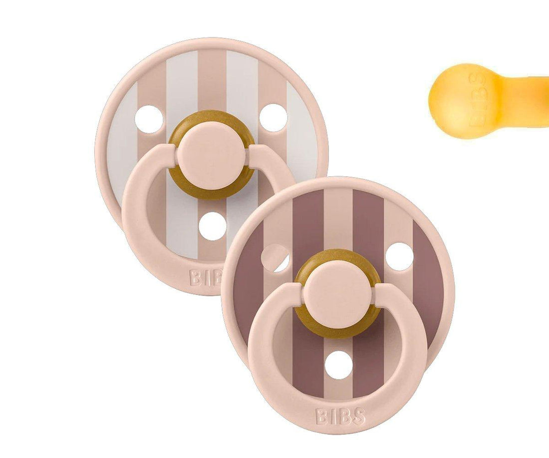 2 chupetas redondas BIBS Studio Colour block blush mix