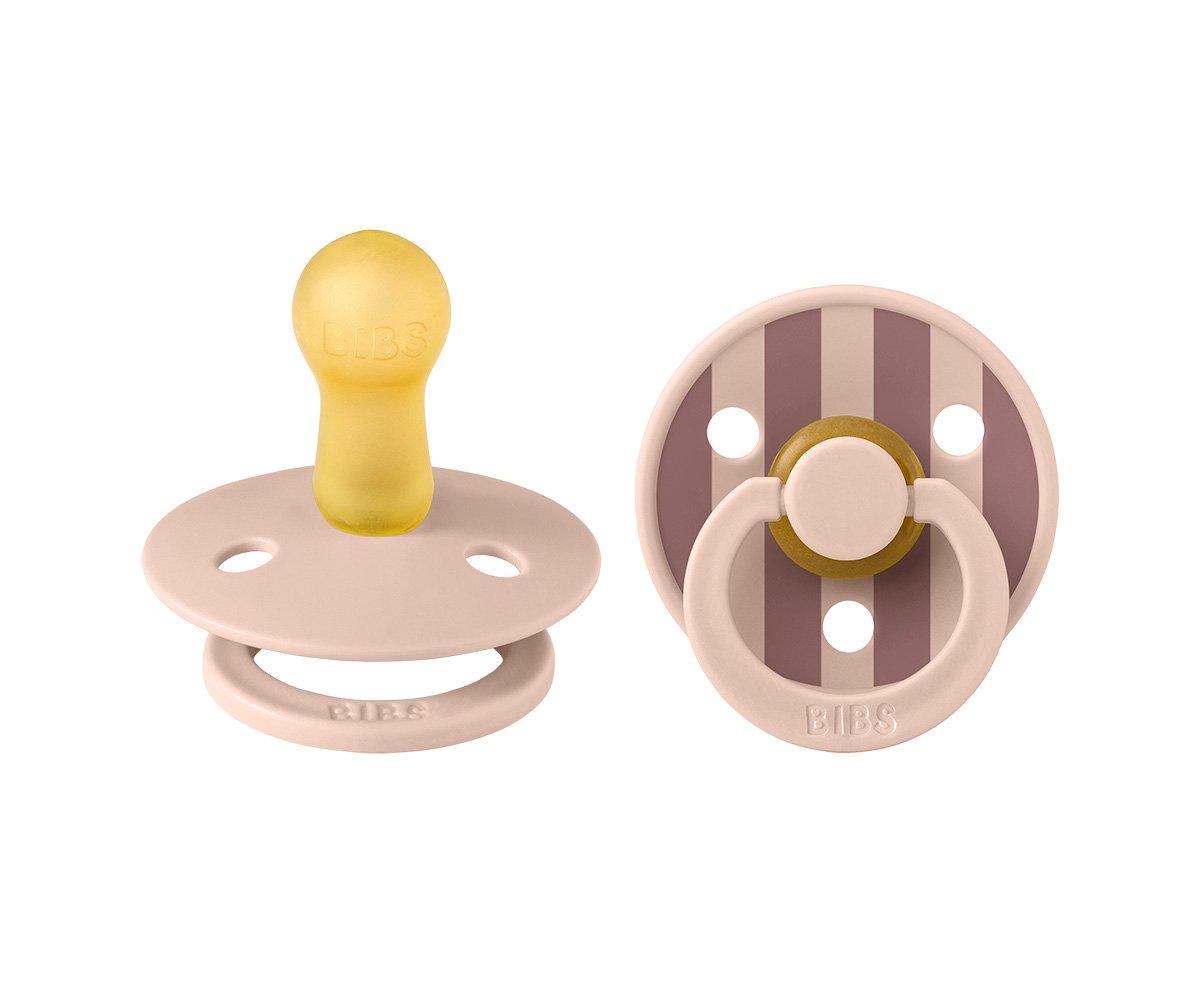 2 chupetas redondas BIBS Studio Colour block blush mix