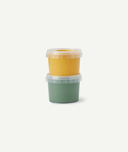 2x tinta de dedo 120 g verde + amarelo neogrun