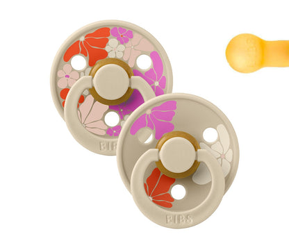 2 chupetas redondas BIBS Studio Colour morning bloom