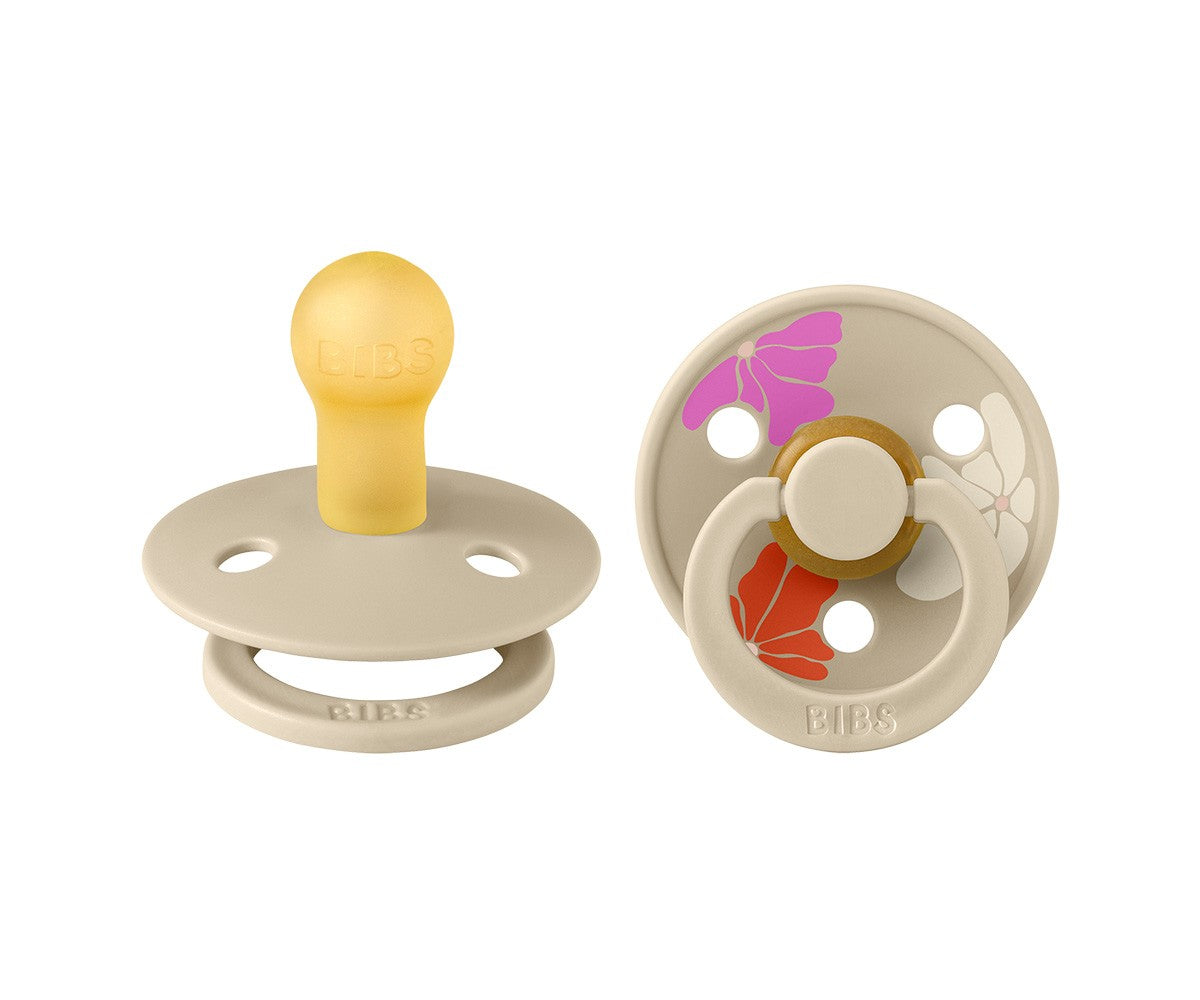 2 chupetas redondas BIBS Studio Colour morning bloom
