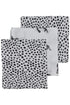3 musselinas zebra | cheetah black 30x30 cm Muslin Meyco 