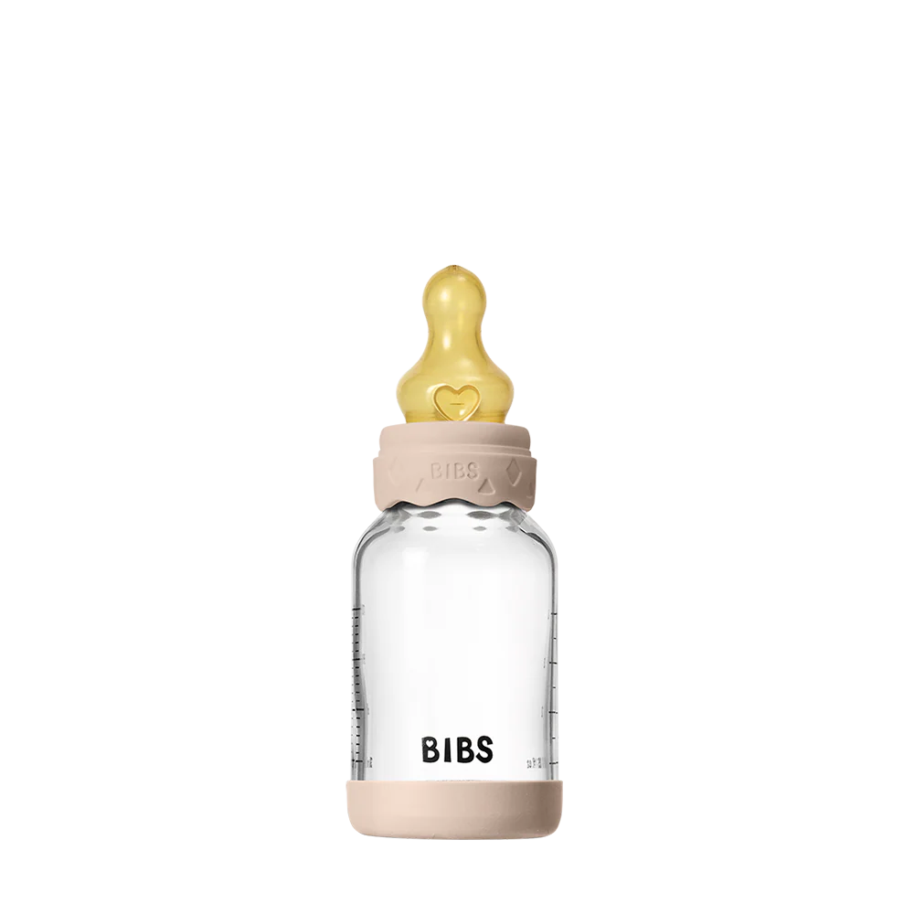Biberão de vidro 120 ml + conjunto blush Boheme BIBS