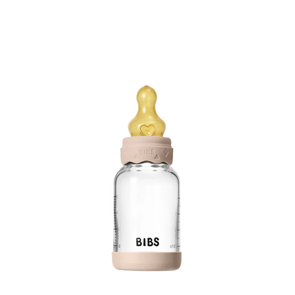 Biberão de vidro 120 ml + conjunto blush Boheme BIBS