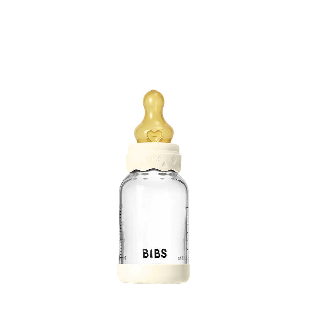Biberão de vidro 120 ml + conjunto ivory Boheme BIBS