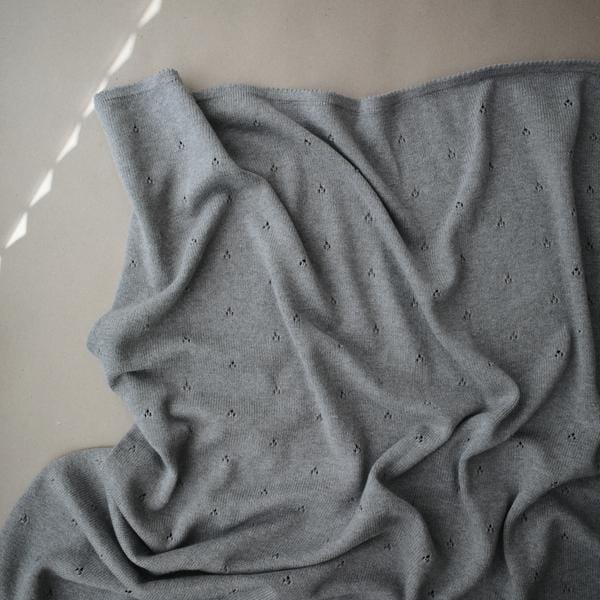 Manta de bebé pointelle grey melange muslin mushie
