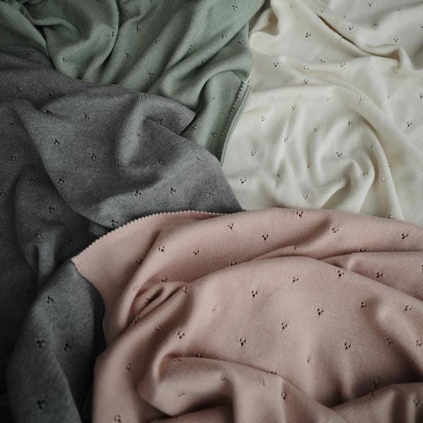 Manta de bebé pointelle blush muslin mushie