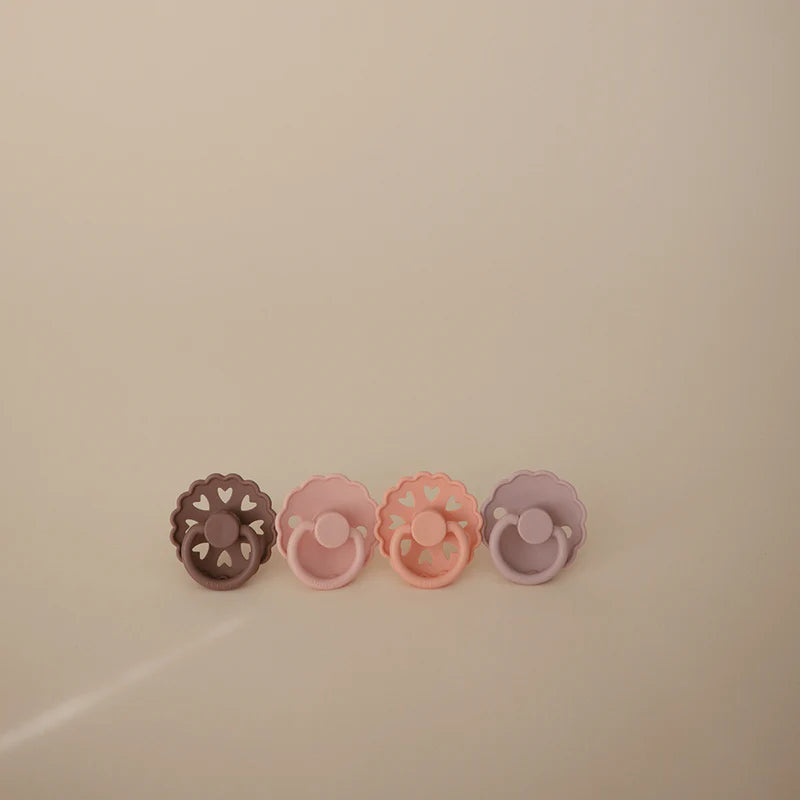 4 chupetas redondas silicone sunset bliss
