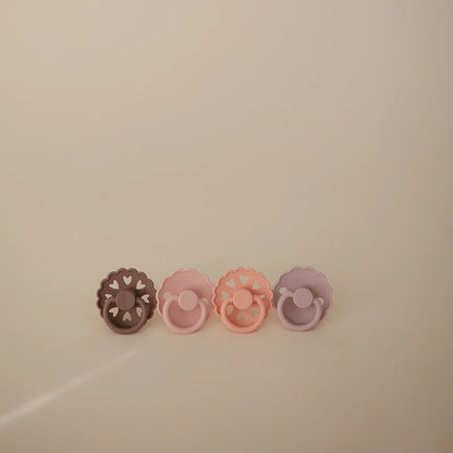 4 chupetas redondas silicone sunset bliss