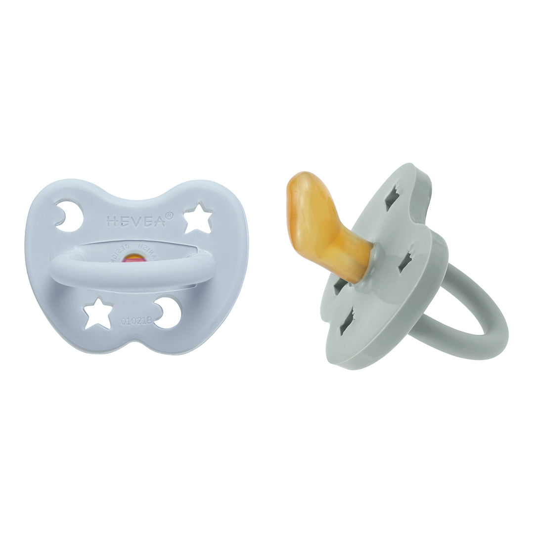 2 chupetas ortodônticas látex cottage blue | gorgeous grey 3-36 M