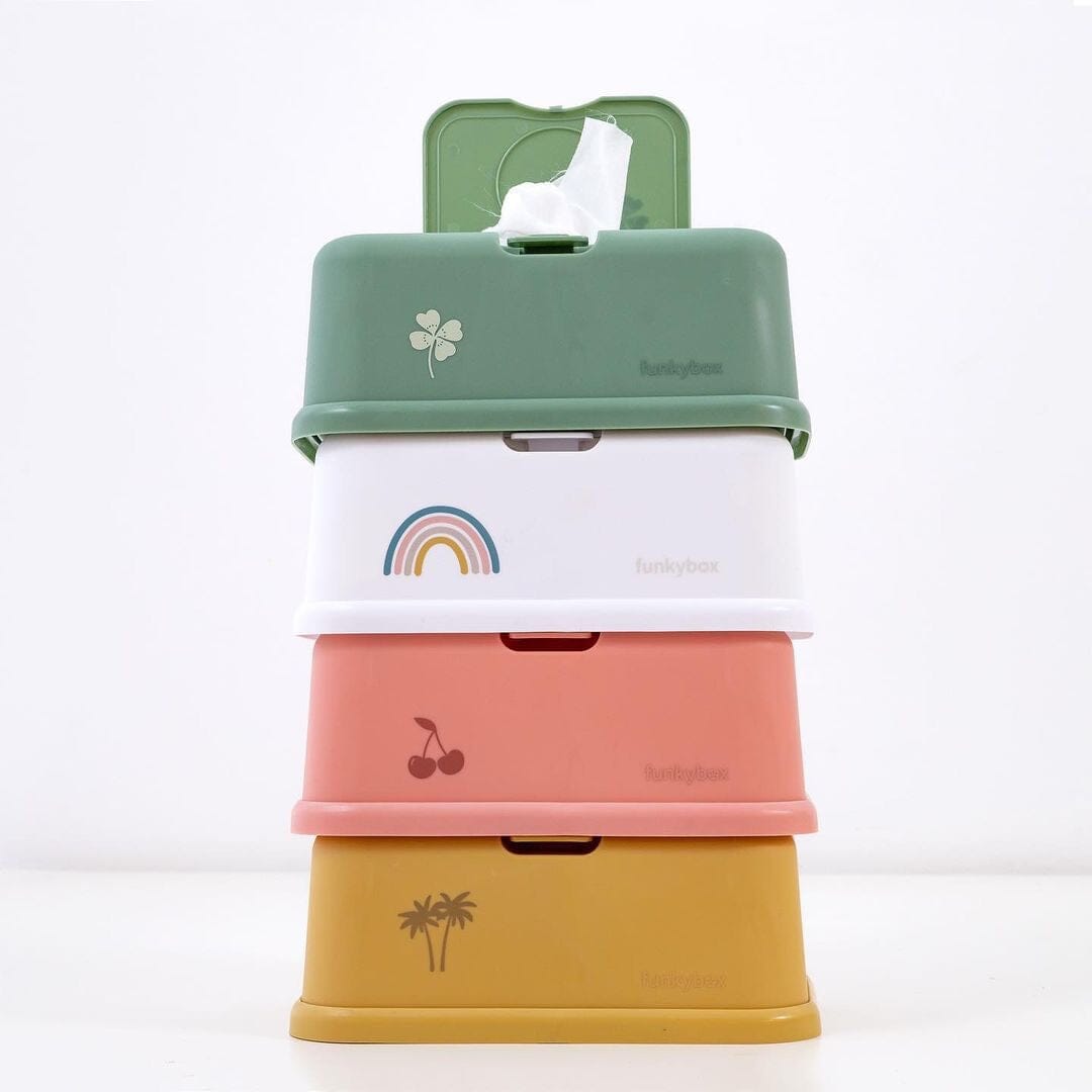 Caixa para toalhitas branca arco-íris wipes cover FunkyBox