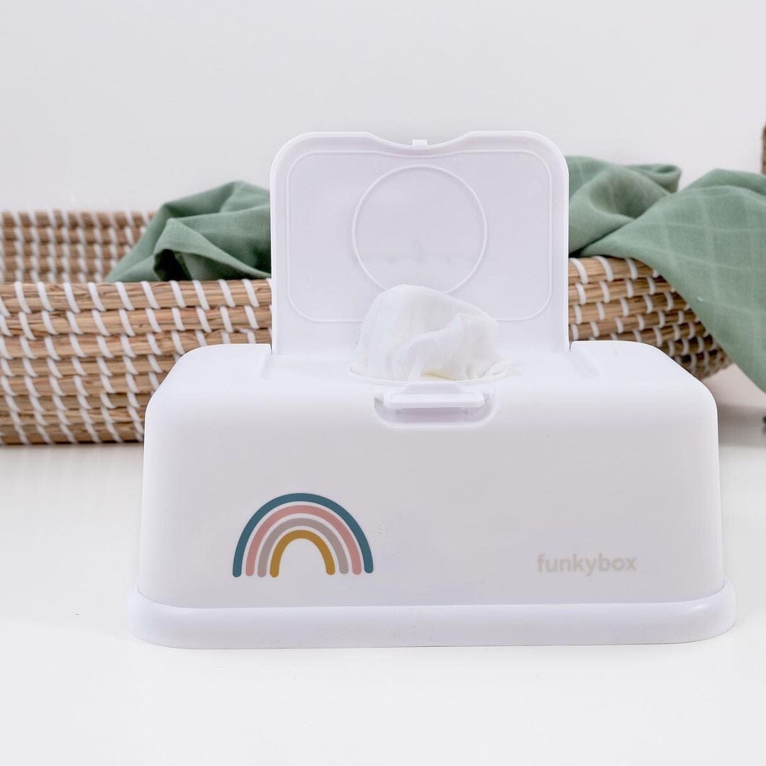 Caixa para toalhitas branca arco-íris wipes cover FunkyBox