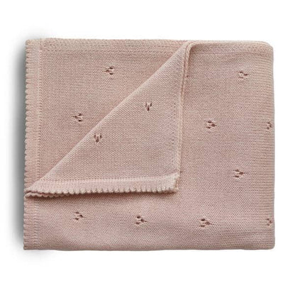 Manta de bebé pointelle blush muslin mushie 