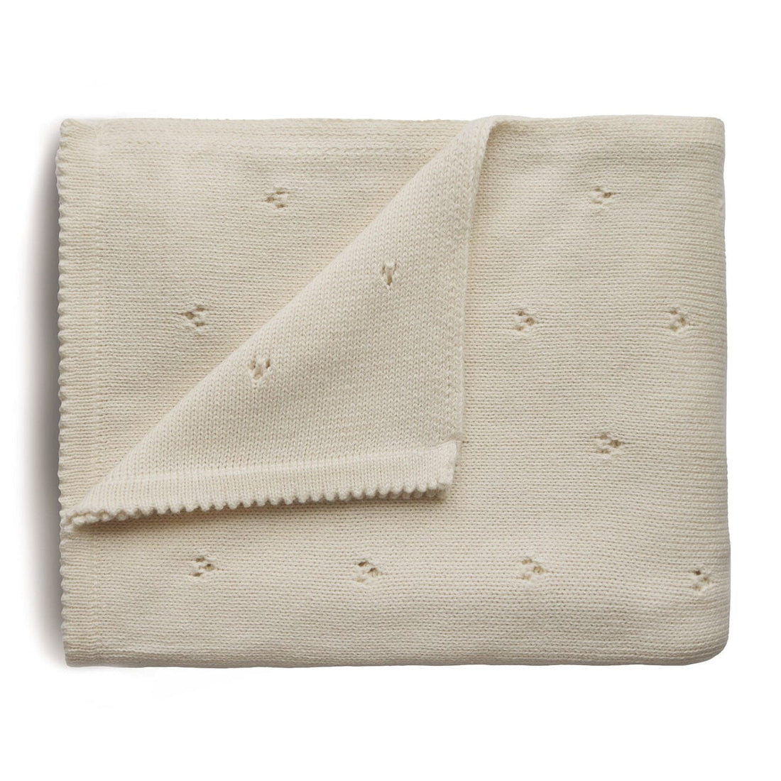 Manta de bebé pointelle ivory muslin mushie