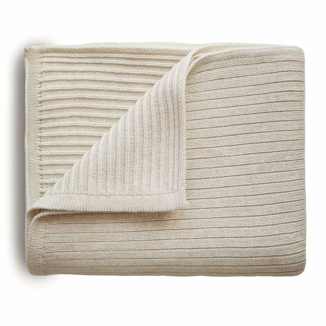 Manta de bebé ribbed bege melange muslin mushie