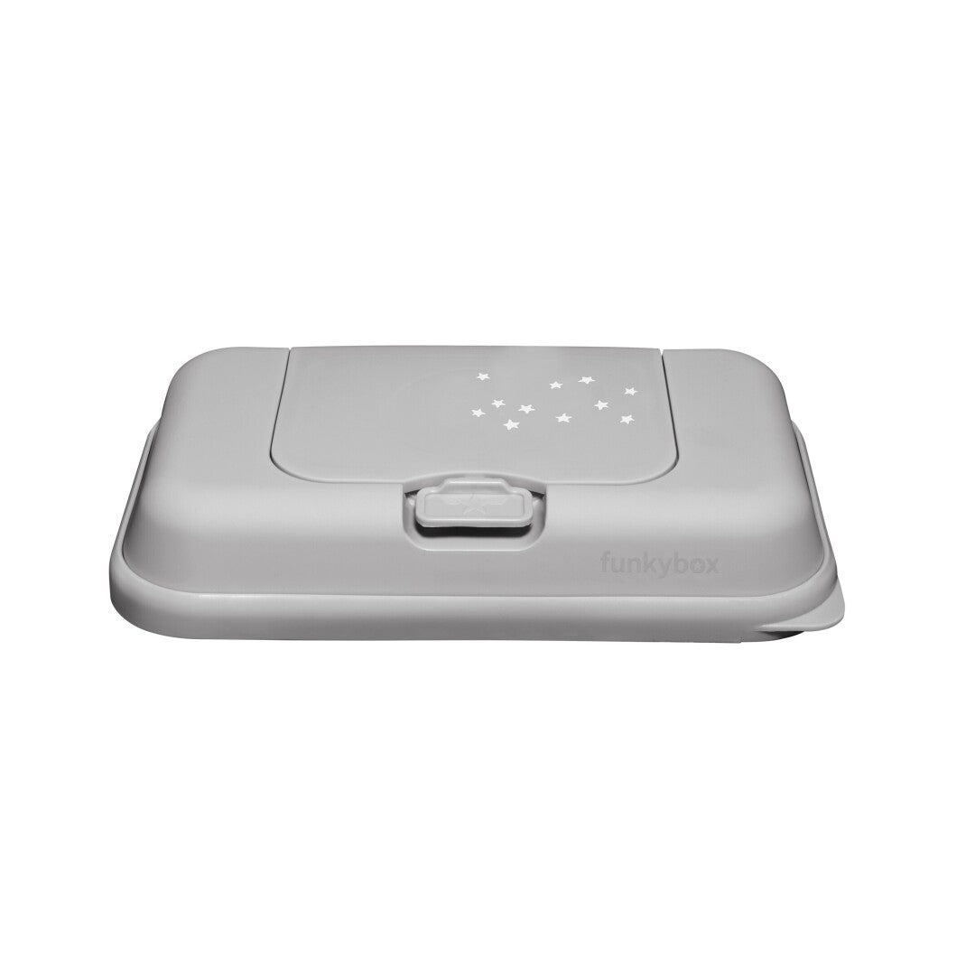 Caixa para toalhitas FunkyBox To Go prata estrelinhas