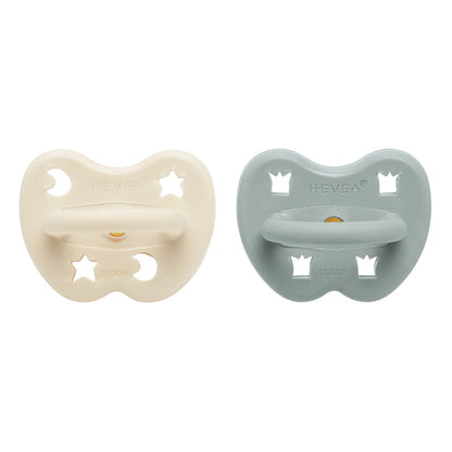 2 chupetas ortodônticas látex milky white | gorgeous grey 3-36 M