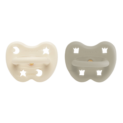 2 chupetas ortodônticas látex milky white | oatmeal 0-3M