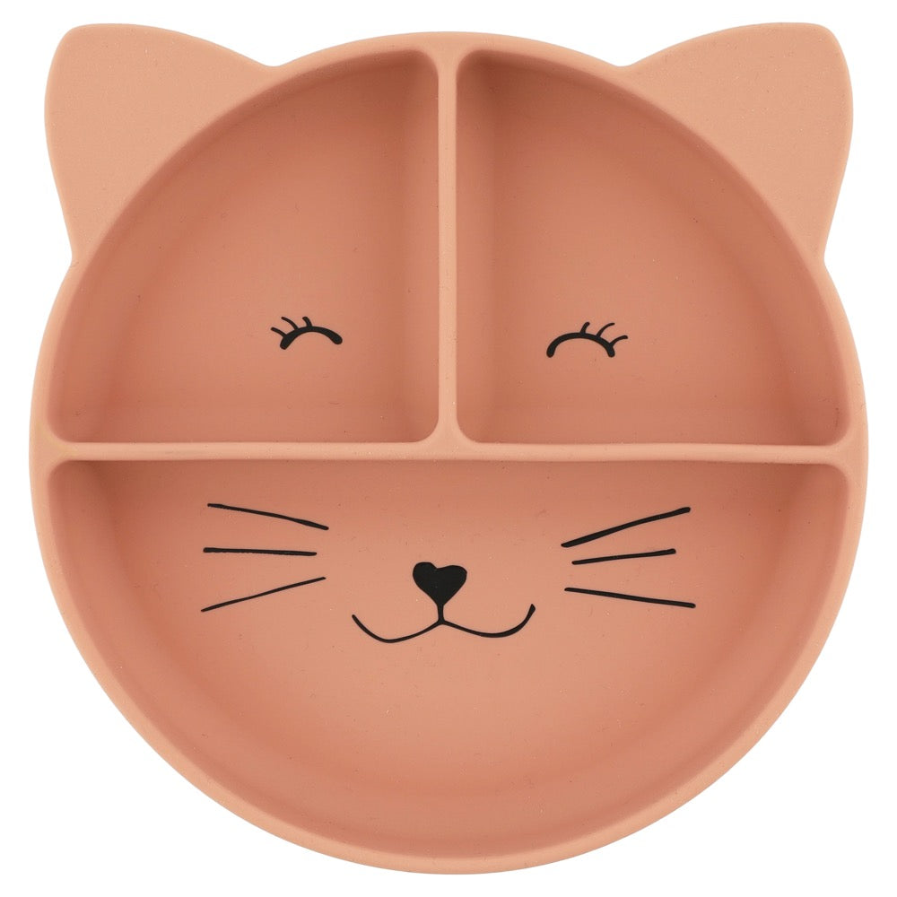 Prato de silicone c/ ventosa e divisórias Mrs Cat