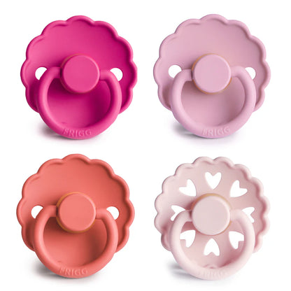 4 chupetas redondas silicone rosy romance