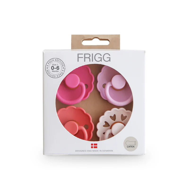 4 chupetas redondas silicone rosy romance