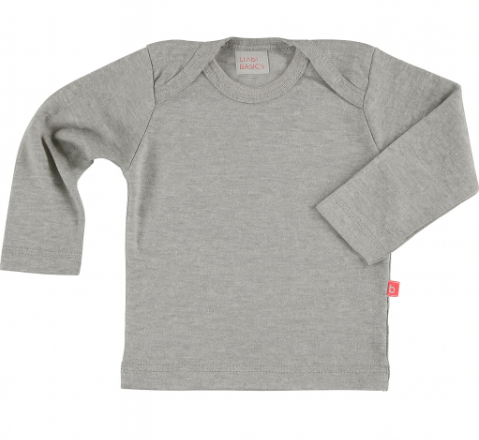 Camisola manga comprida cinza melange 3-6 meses (último tamanho)