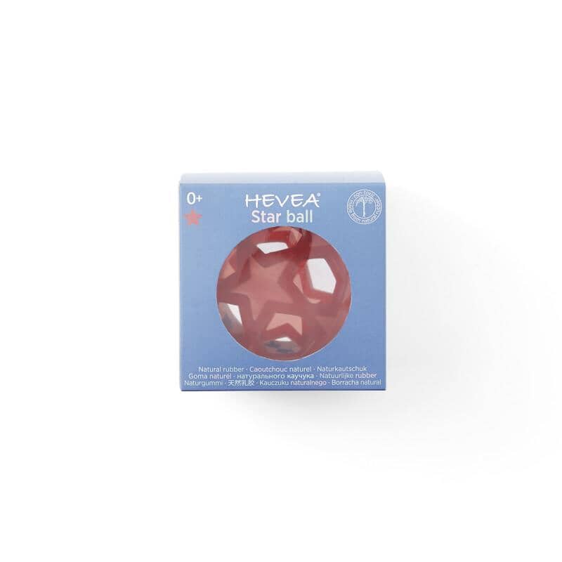 Mordedor brinquedo sensorial bola de estrelas raspberry teether Hevea 