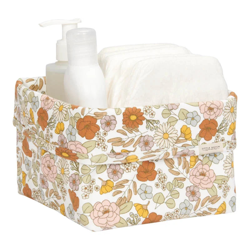 Cesto de arrumação pequeno vintage little flowers