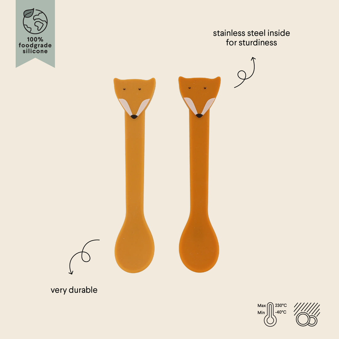 2 colheres silicone Mr Fox