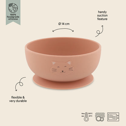 Prato de silicone c/ ventosa Mrs Cat