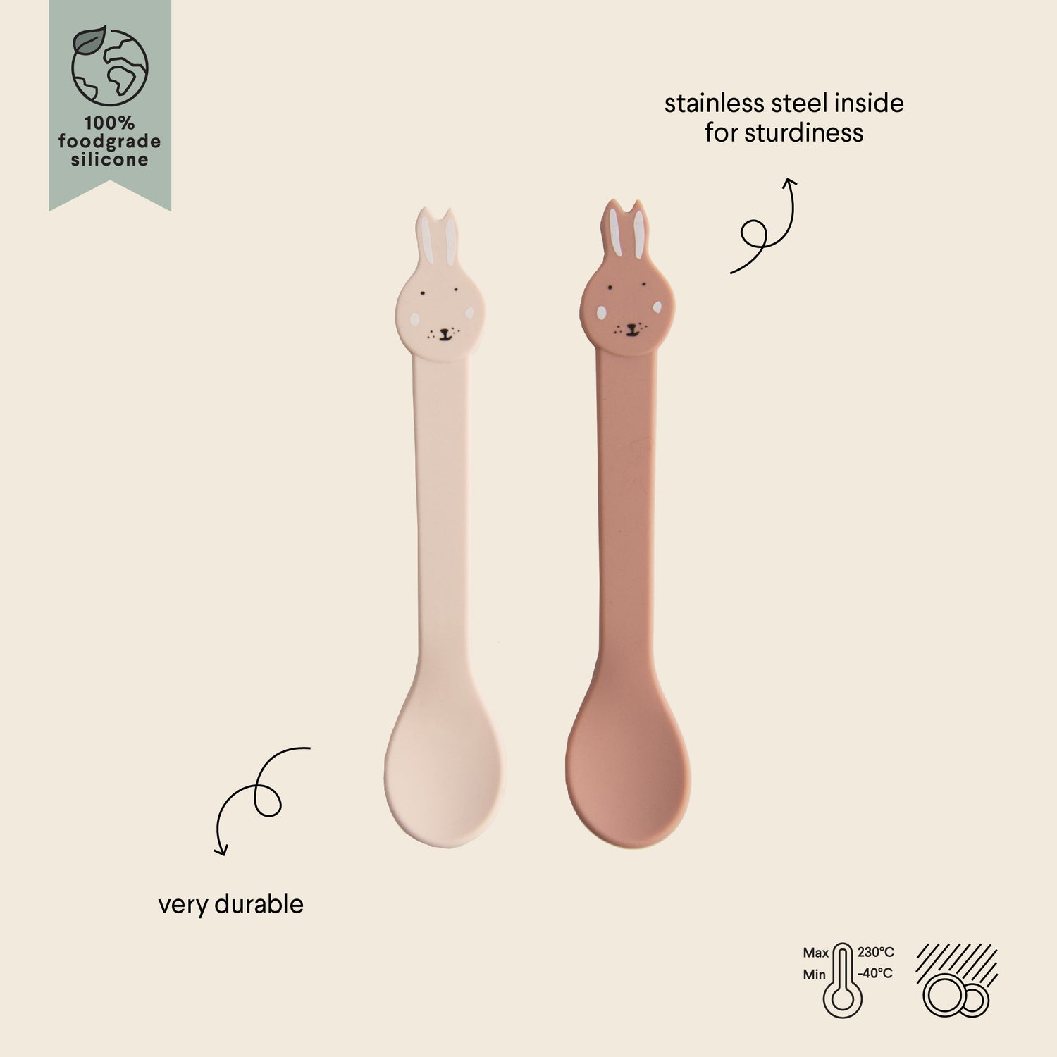 2 colheres silicone Mrs Rabbit