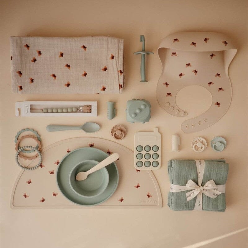 Babete de silicone borboletas dinnerware mushie