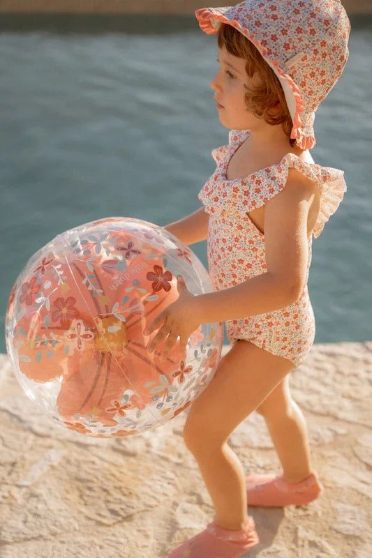 Bola de praia 3D pink flowers 35 cm