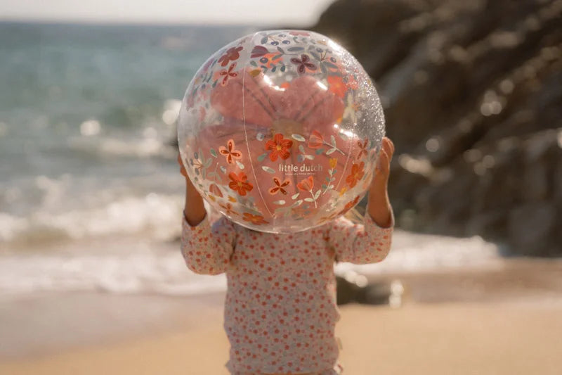 Bola de praia 3D pink flowers 35 cm