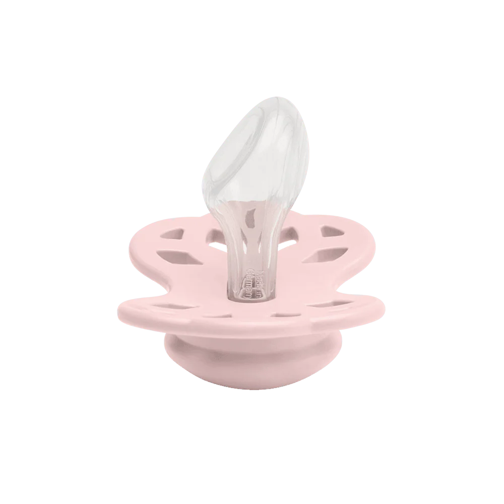 2 chupetas BIBS Infinity anatómica silicone blossom | lilac