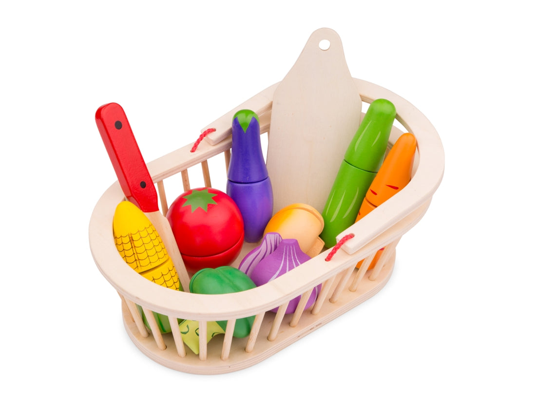 Cesto de vegetais de madeira para cortar