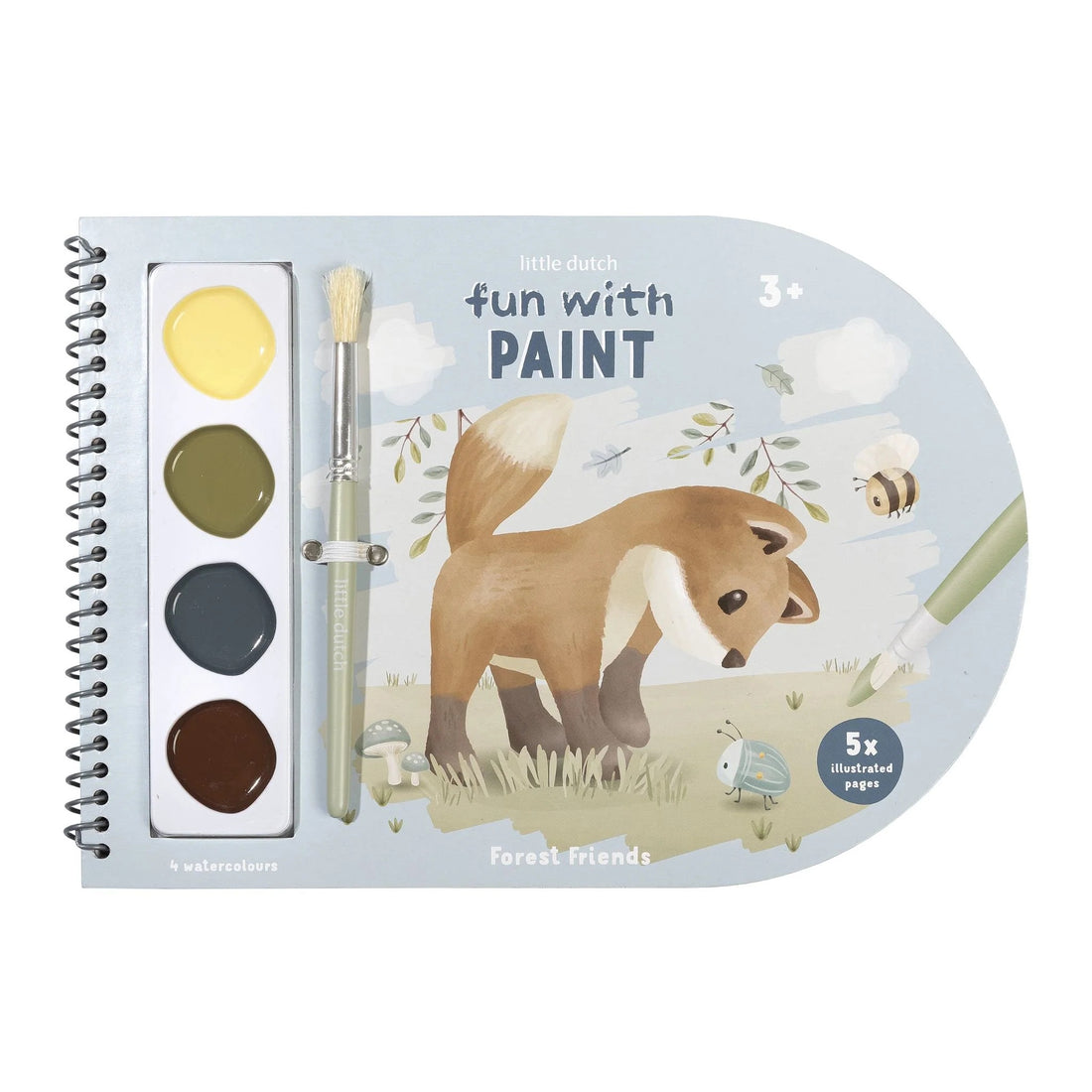 Livro para pintar Forest Friends - inclui aguarelas e pincel
