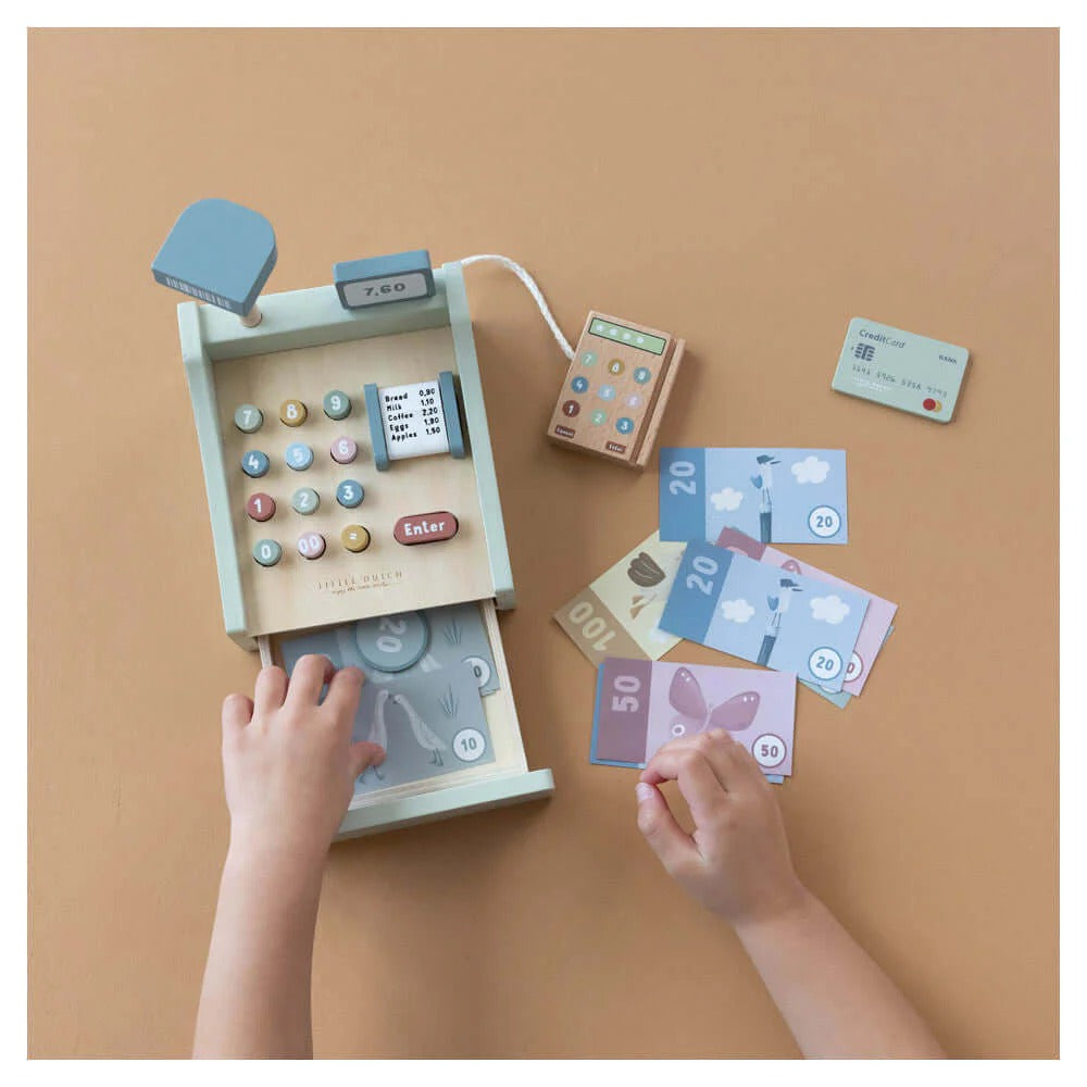 Caixa registadora de madeira