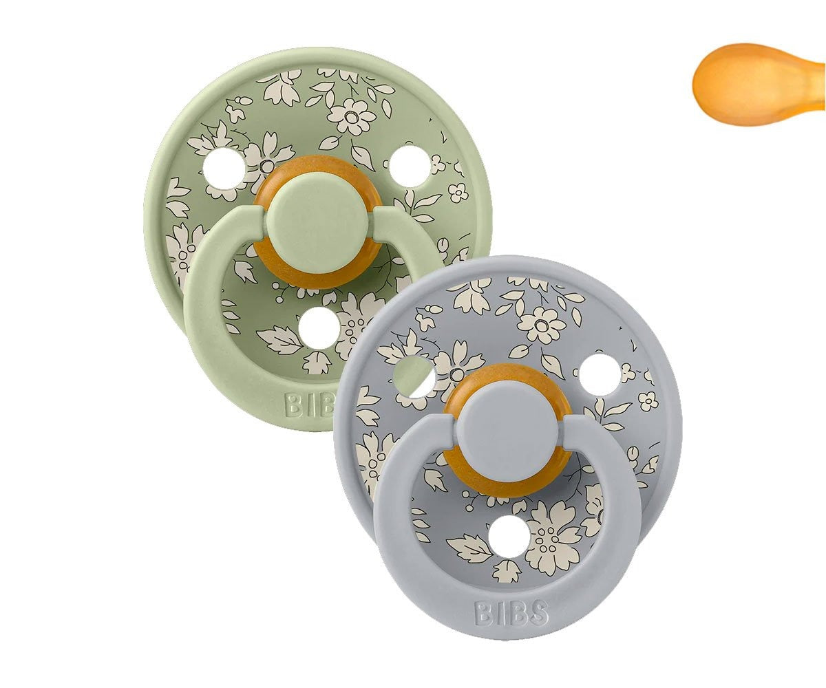 2 chupetas simétricas BIBS x Liberty Colour capel sage mix