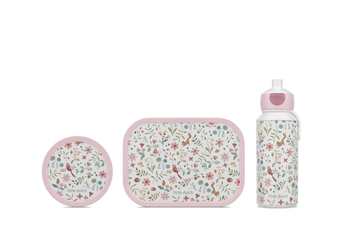 Conjunto lancheira + caixa de fruta + garrafa fairy wonders