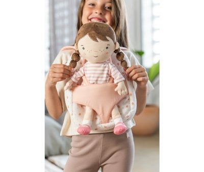 Porta-bebés mochila branca morangos para bonecas