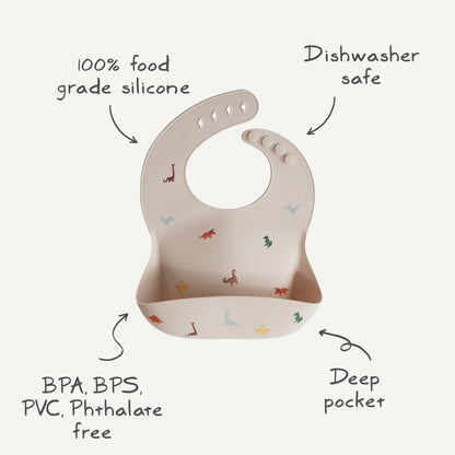 Babete de silicone dinossauros