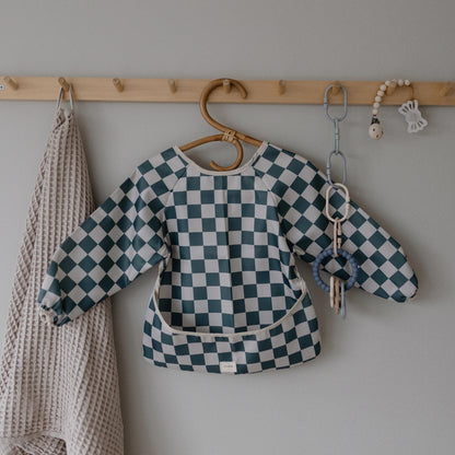 Babete impermeável com mangas olive check